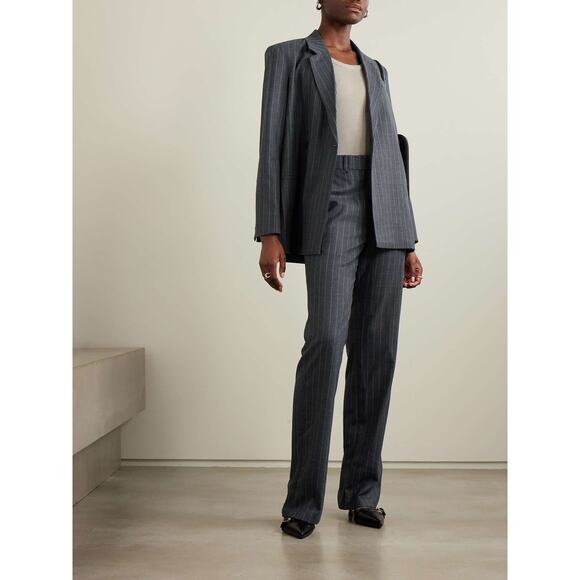 Anine Bing Kaia Wool-Blend Pinstripe Blazer NWT size XL - Picture 1 of 13